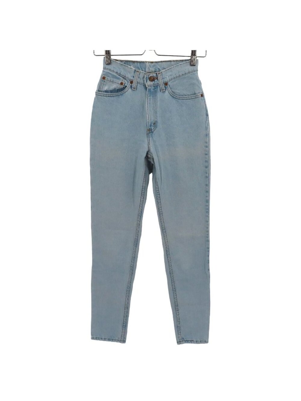 VTG Levis Juniors 3 512 Slim Fit Tapered Light Blue Wash Denim Jeans 1993 90s